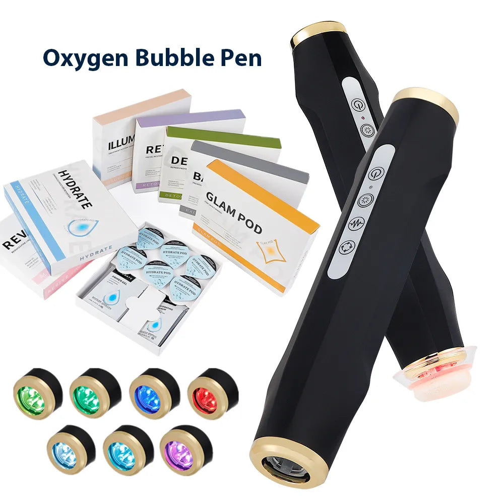 Handheld Facial Cleansing and Skin Renewal Device with Oxygen Bubble Technology for Hydration and Skin Care