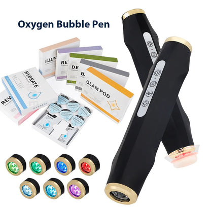 Handheld Facial Cleansing and Skin Renewal Device with Oxygen Bubble Technology for Hydration and Skin Care