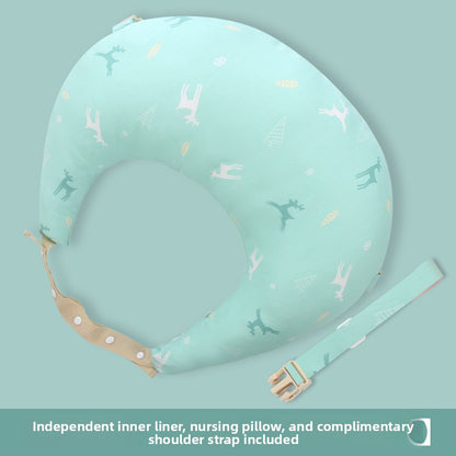 Ergonomic Baby Nursing Pillow with Lumbar Support & Guardrail ? Multi-Functional Infant Feeding Cushion