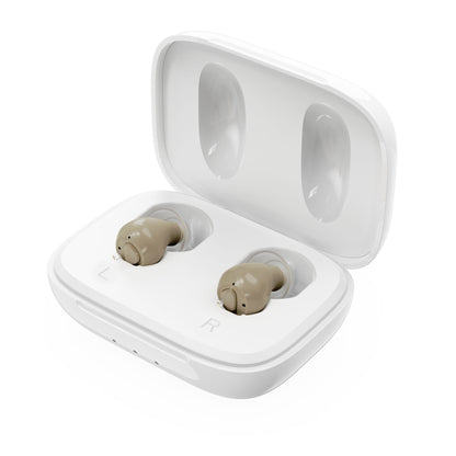Rechargeable in-ear audio amplifier