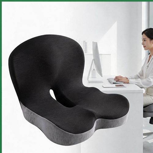 Ergonomic Memory Foam Seat Cushion & Lumbar Support ? Integrated Posture Correction Pad