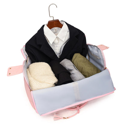 Women's Foldable Rolling Suit Travel Bag ? 2-in-1 Garment Duffel with Wheels