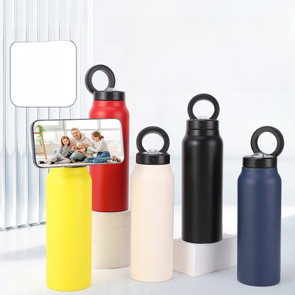 24oz Stainless Steel Insulated Water Bottle with Magnetic Phone Holder and Handle