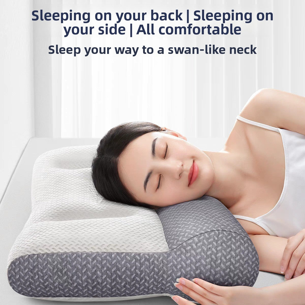 An ergonomic memory foam cervical traction pillow