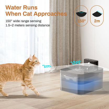 Wireless Stainless Steel Automatic Sensor Pet Water Fountain