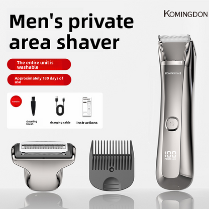 Unisex Cordless Electric Shaver & Trimmer - Dual-Head Groomer for Body & Private Areas