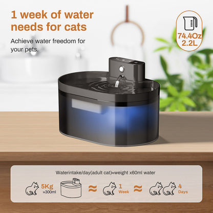Wireless Stainless Steel Automatic Sensor Pet Water Fountain