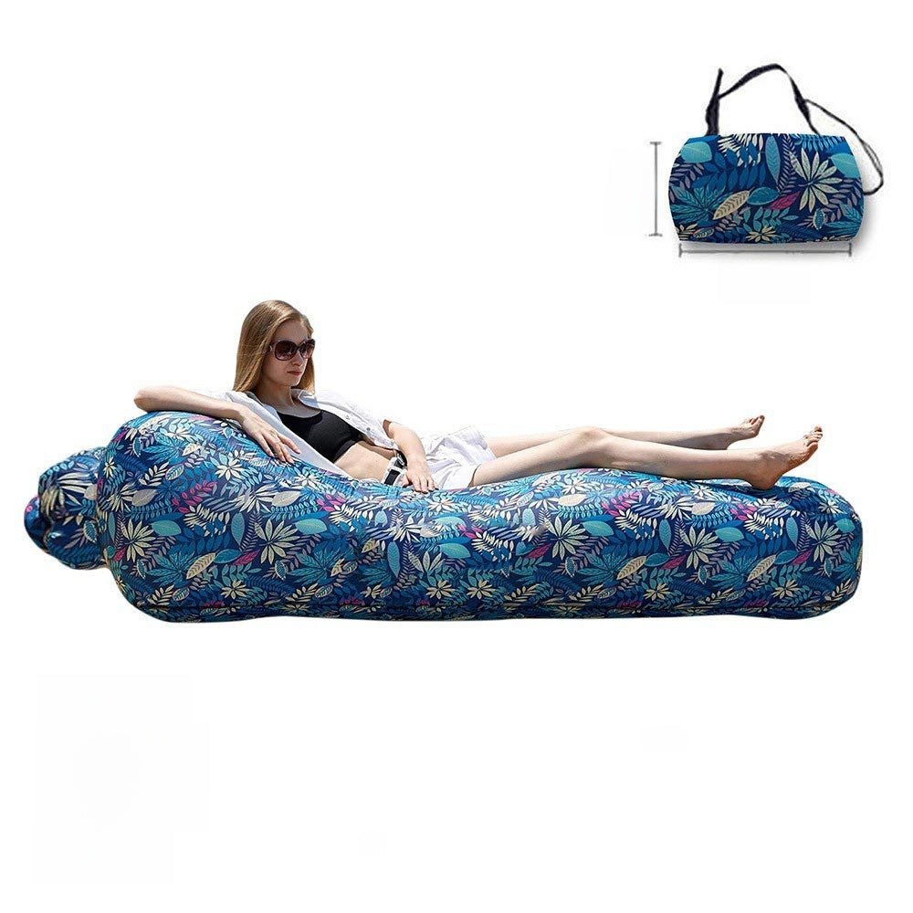 Inflatable Outdoor Air Lounger & Travel Camping Bed ? Portable Blow-Up Sofa